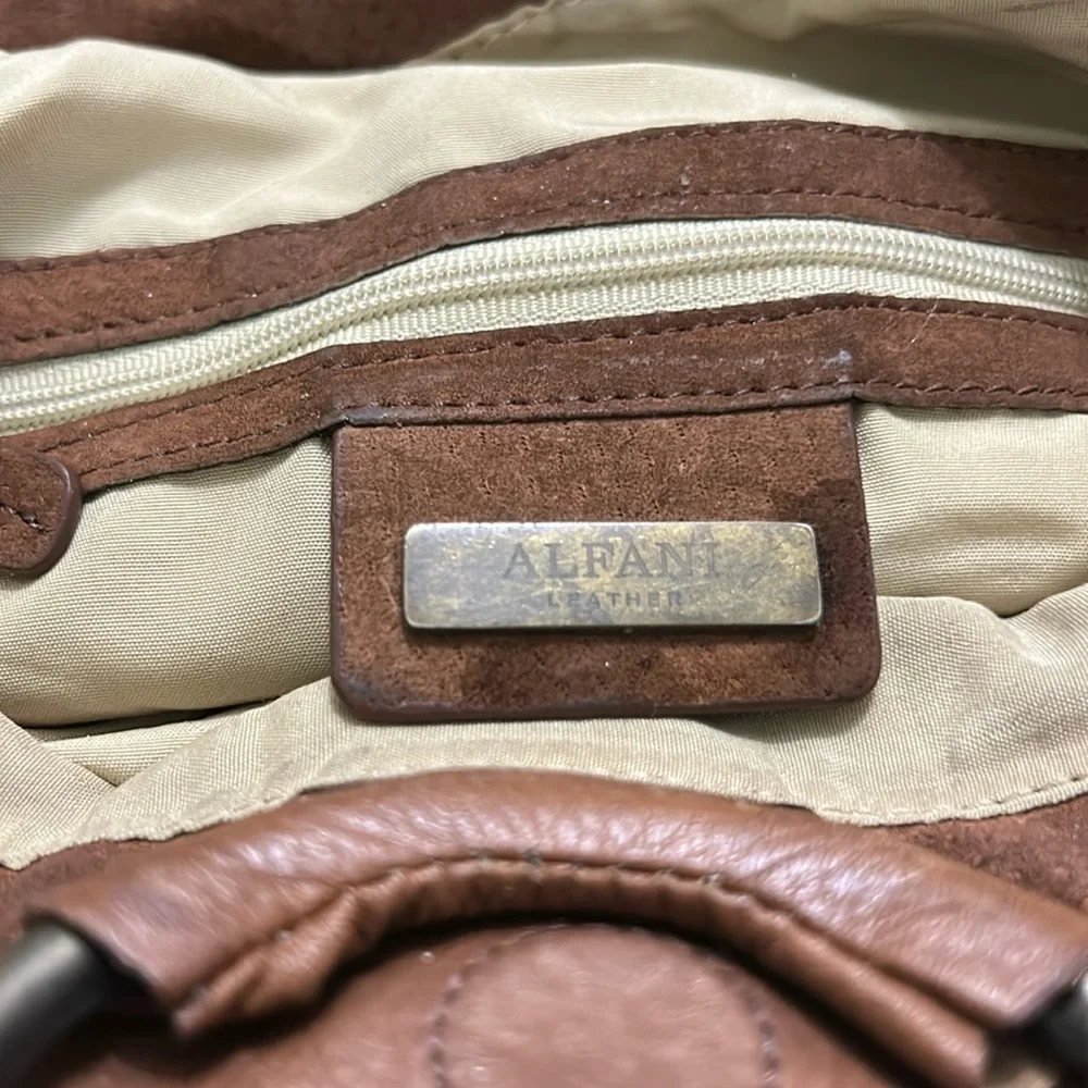 Alfani Brown Leather with Sophisticated Detailing 9 x 12